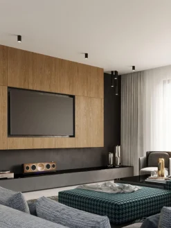 Plafones|Lámparas De Techo> Plafón Castro, 40 cm Negro mate