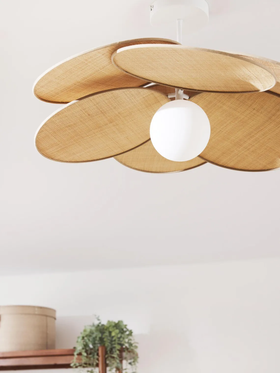 Best Plafón con adornos de fibras naturales Milani Plafones|Lámparas De Techo