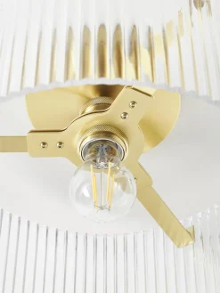 Plafones|Lámparas De Techo></noscript>Westwing Collection Plafón de vidrio acanalado Emmi Dorado, transparente