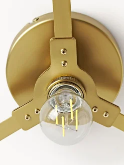 Plafones|Lámparas De Techo></noscript>Westwing Collection Plafón de vidrio acanalado Emmi Dorado, transparente