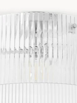 Plafones|Lámparas De Techo></noscript>Westwing Collection Plafón de vidrio acanalado Emmi Cromo, transparente