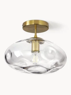 Plafones|Lámparas De Techo>Westwing Collection Plafón de vidrio Amora Transparente, dorado