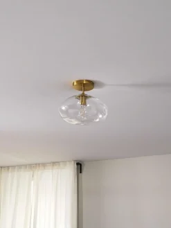 Plafones|Lámparas De Techo>Westwing Collection Plafón de vidrio Amora Transparente, dorado