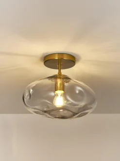 Plafones|Lámparas De Techo></noscript>Westwing Collection Plafón de vidrio Amora Transparente, dorado