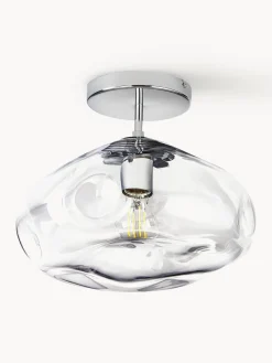 Plafones|Lámparas De Techo>Westwing Collection Plafón de vidrio Amora Transparente, plateado