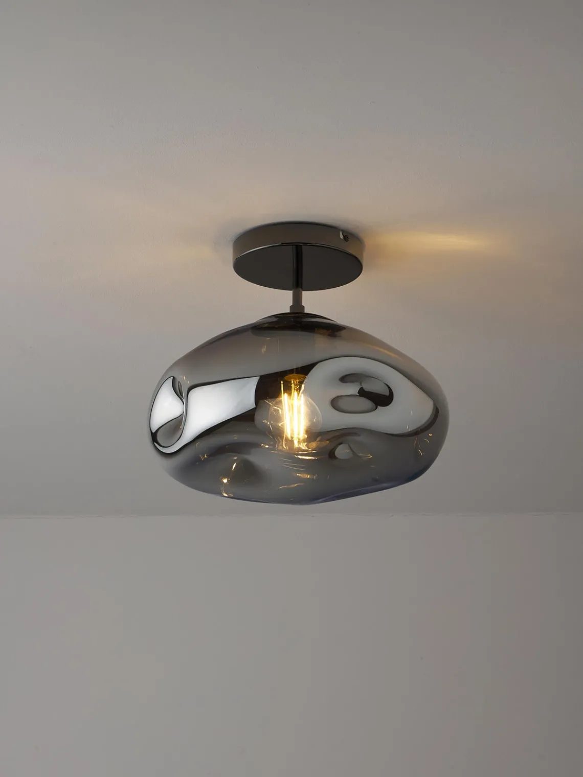 Plafones|Lámparas De Techo>Westwing Collection Plafón de vidrio espejado Amora Cromo espejado, negro