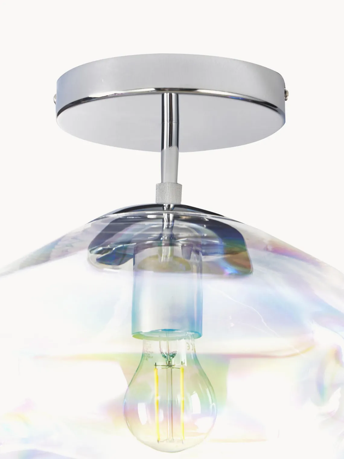 Plafones|Lámparas De Techo>Westwing Collection Plafón de vidrio iridiscente Amora Iridiscente, plateado