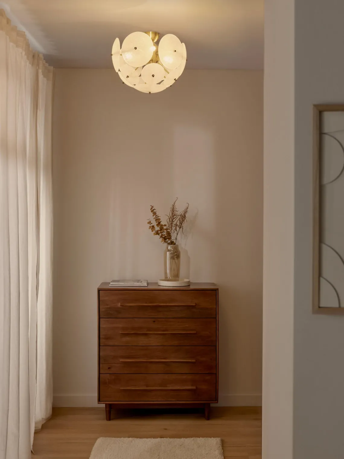 Plafones|Lámparas De Techo>Westwing Collection Plafón de vidrio Mireille Semitransparente, dorado