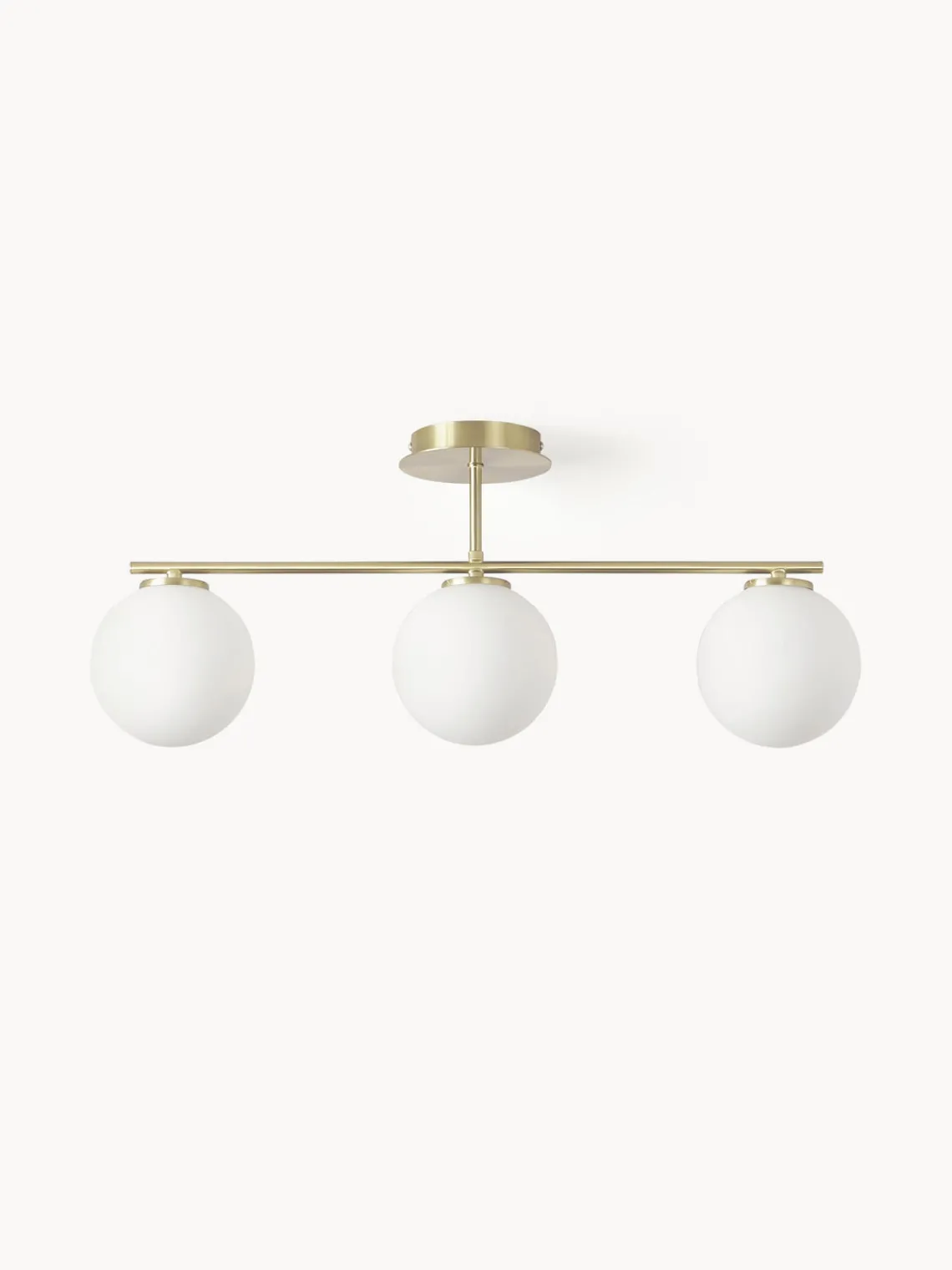 Plafones|Lámparas De Techo>Westwing Collection Plafón de vidrio opalino Atlanta Blanco, dorado