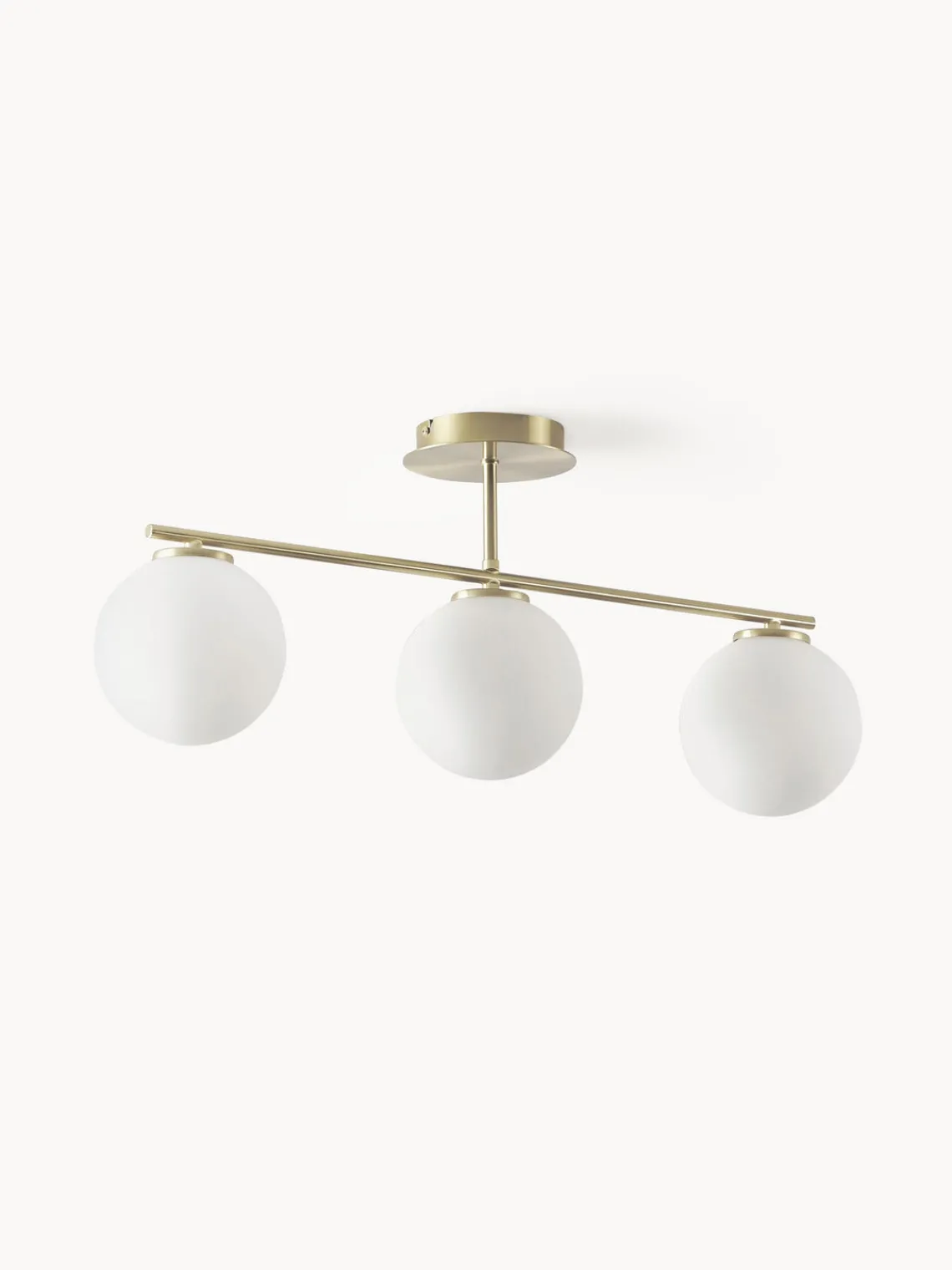 Plafones|Lámparas De Techo>Westwing Collection Plafón de vidrio opalino Atlanta Blanco, dorado