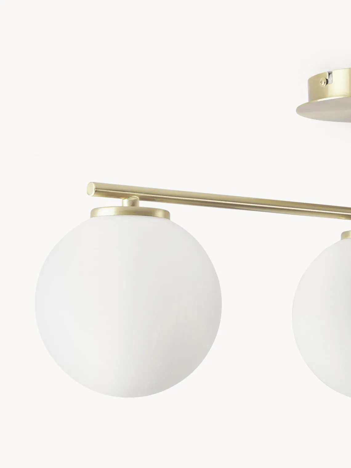 Plafones|Lámparas De Techo>Westwing Collection Plafón de vidrio opalino Atlanta Blanco, dorado