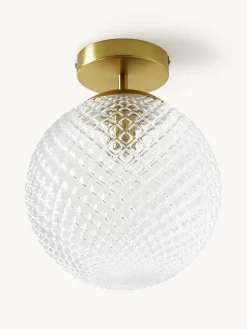 Plafones|Lámparas De Techo>Westwing Collection Plafón pequeño de vidrio Lorna Dorado, transparente