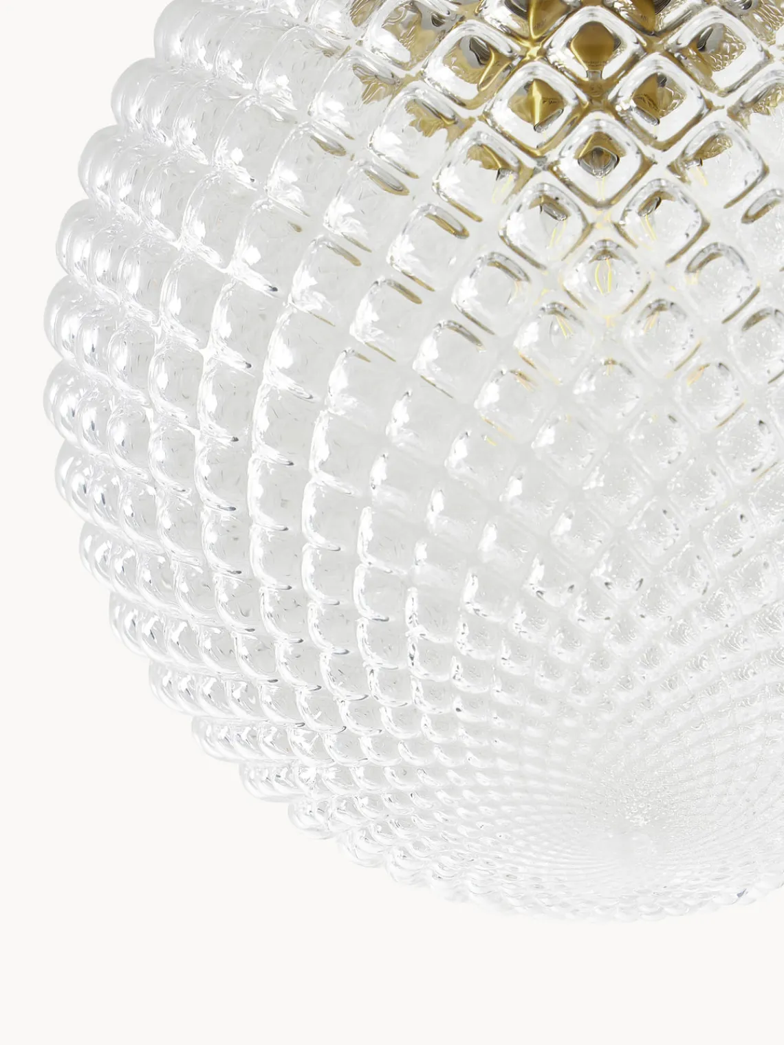 Plafones|Lámparas De Techo>Westwing Collection Plafón pequeño de vidrio Lorna Dorado, transparente