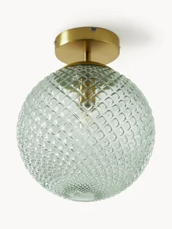 Plafones|Lámparas De Techo>Westwing Collection Plafón pequeño de vidrio Lorna Dorado, verde