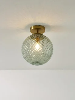 Plafones|Lámparas De Techo>Westwing Collection Plafón pequeño de vidrio Lorna Dorado, verde
