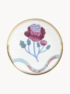 Best Plato artesanal de porcelana Geranium Platos De Postre|Vajillas Completas