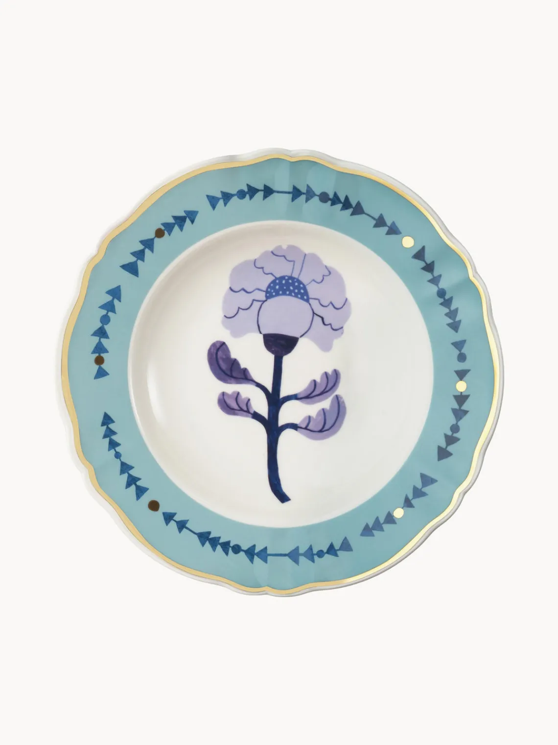 Plato hondo artesanal de porcelana Peony Platos Hondos|Vajillas Completas