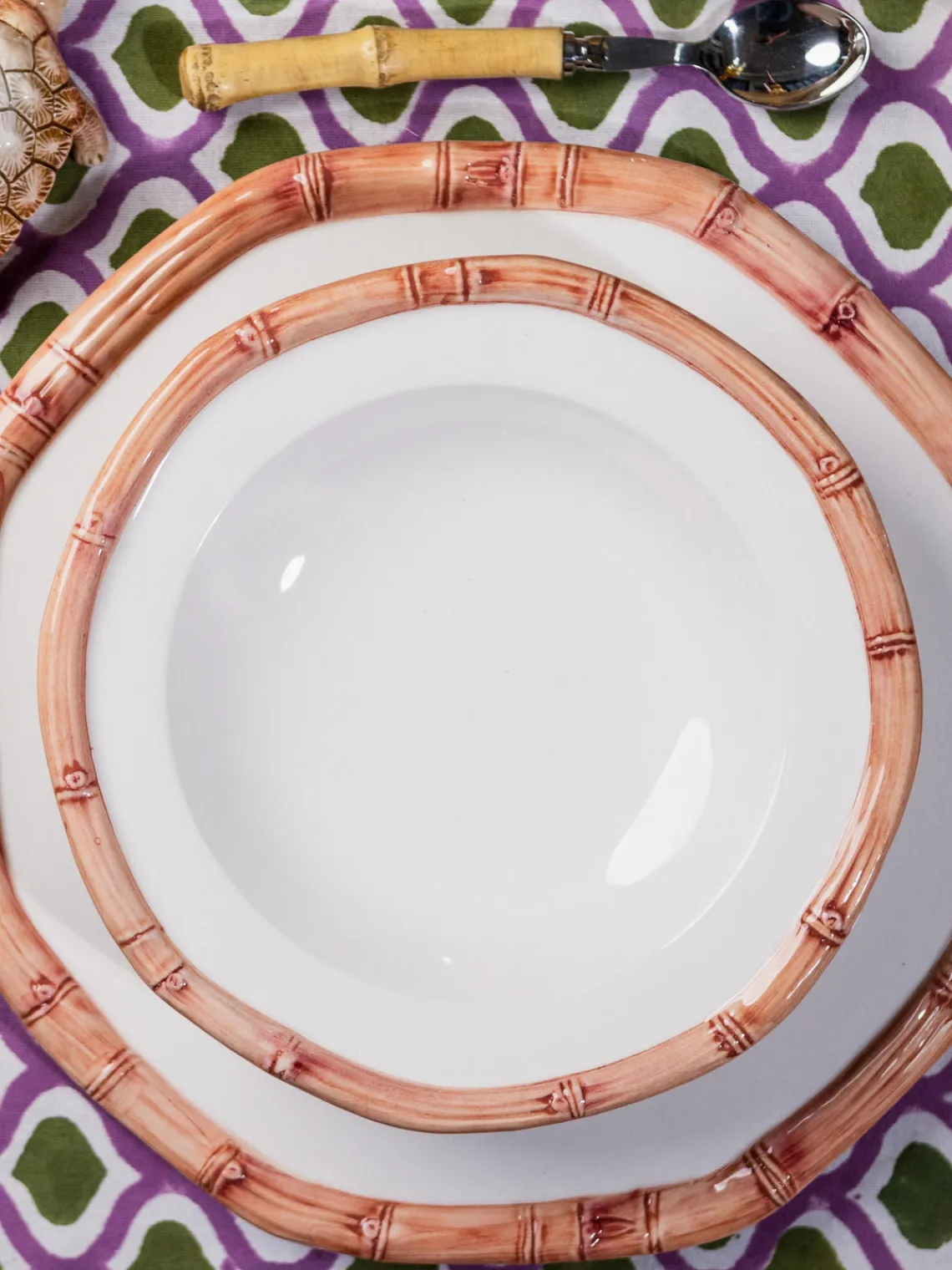 Platos Hondos|Vajillas Completas>Les Ottomans Plato hondo pintado a mano Bamboo