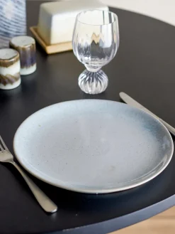 Platos Llanos|Vajillas Completas>Bloomingville Plato llano Paula Azul claro, beige claro