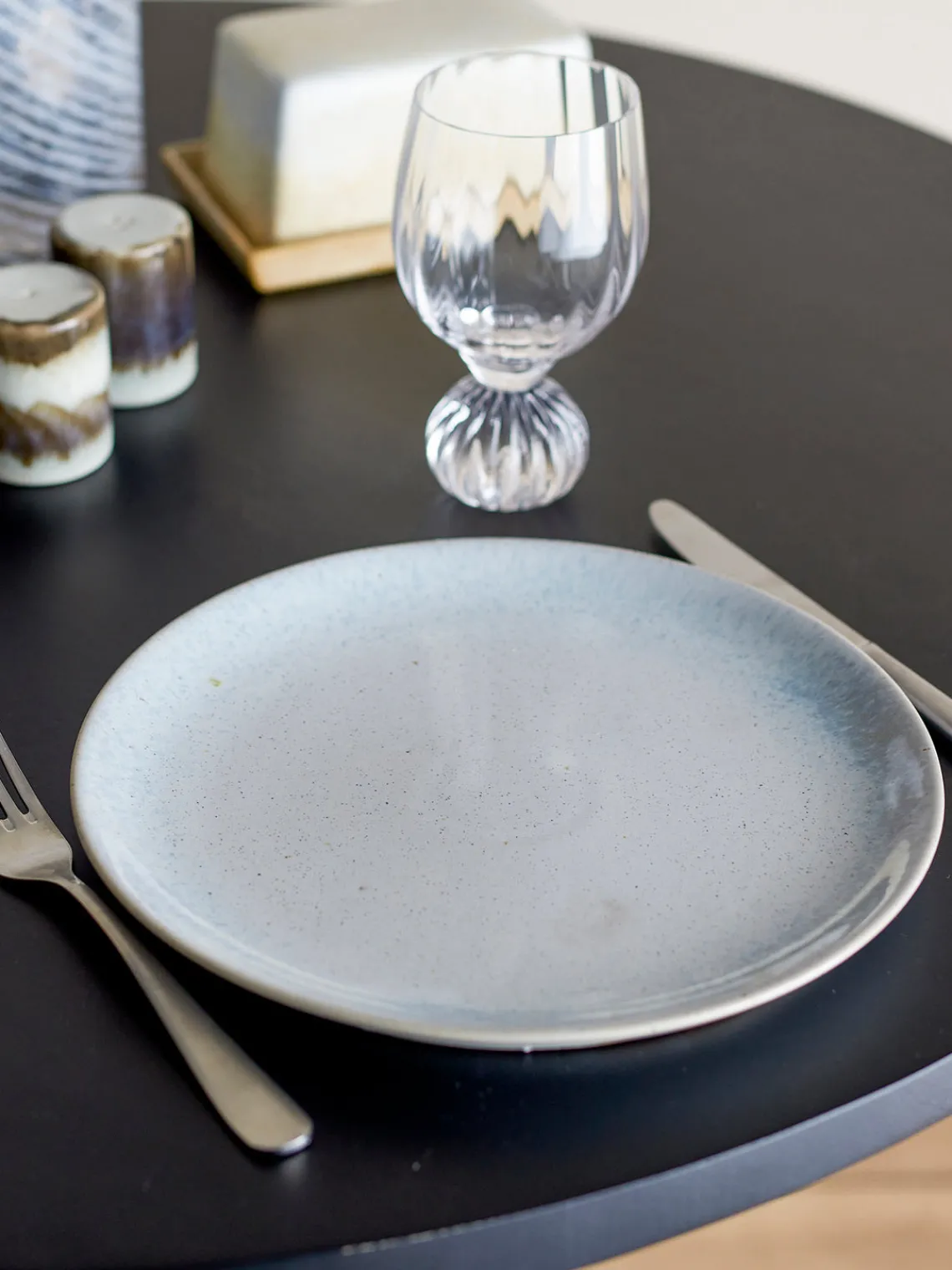 Platos Llanos|Vajillas Completas>Bloomingville Plato llano Paula Azul claro, beige claro