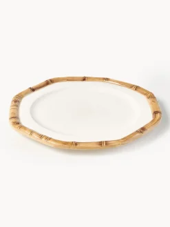 Best Plato llano pintado a mano Bamboo Platos Llanos|Vajillas Completas