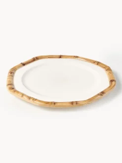 Best Plato llano pintado a mano Bamboo Platos Llanos|Vajillas Completas