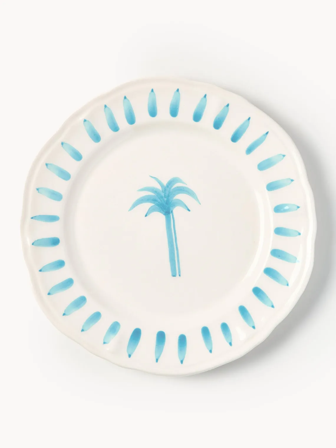 Hot Plato llano pintado a mano The Palms Platos Llanos|Vajillas Completas