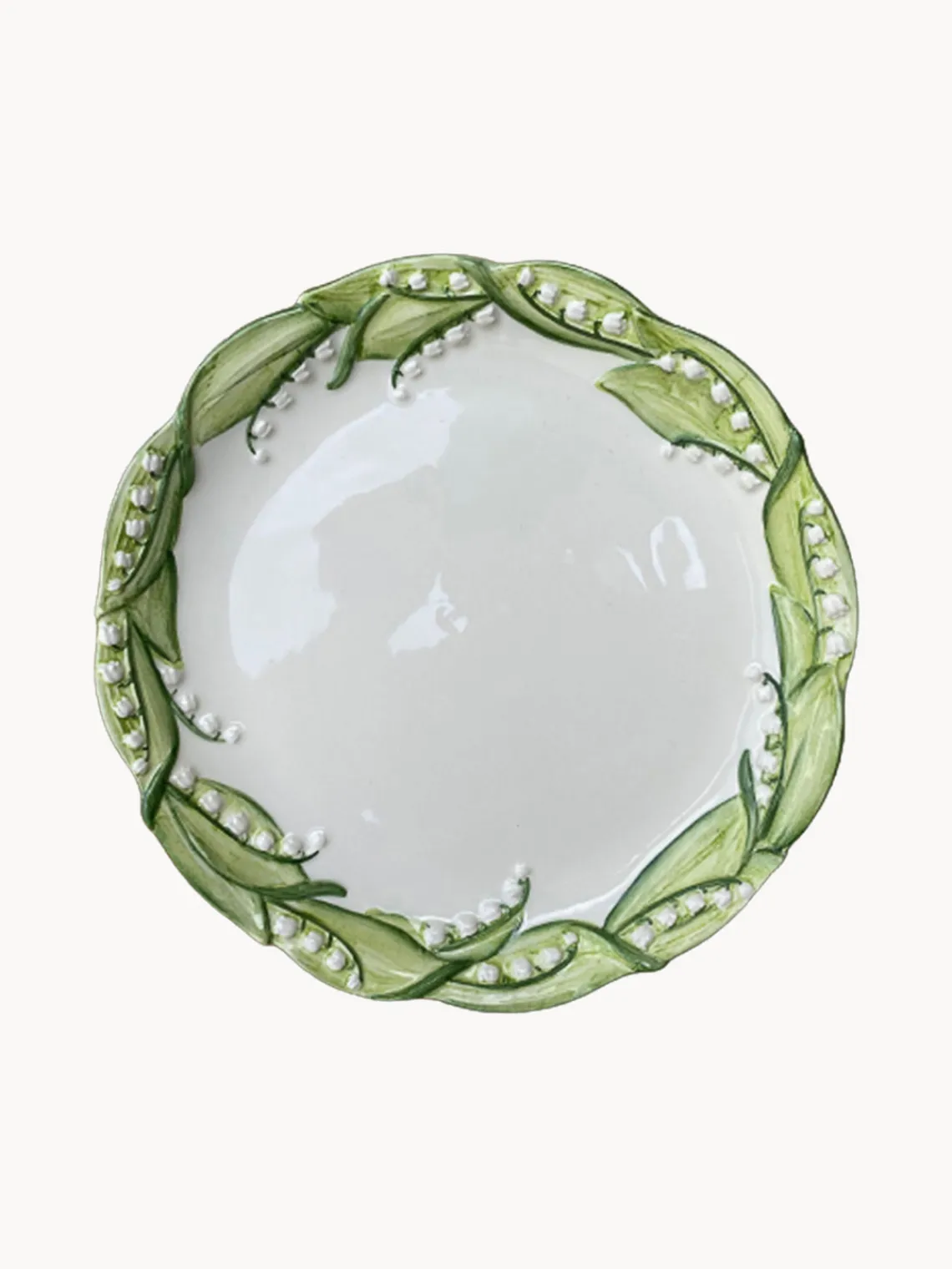 Vajillas Completas|Menaje De Mesa>Les Ottomans Plato llano pintado a mano Lily of the Valley