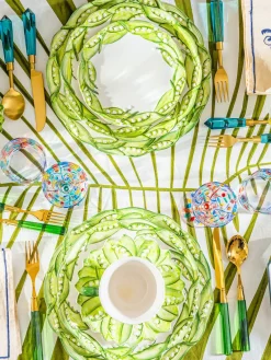 Vajillas Completas|Menaje De Mesa>Les Ottomans Plato llano pintado a mano Lily of the Valley