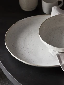 Platos Llanos|Vajillas Completas>House Doctor Plato llano Pion Blanco Off White jaspeado