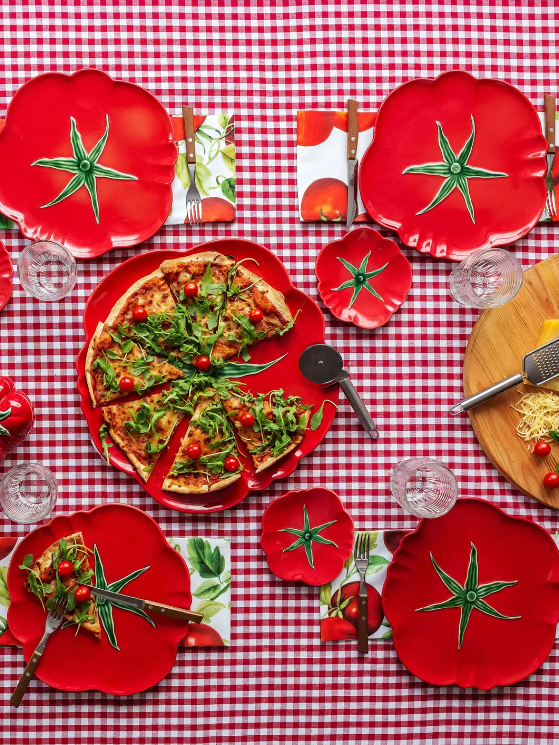 Platos Llanos|Vajillas Completas>BORDALLO PINHEIRO Plato llano Tomato, 4 uds.