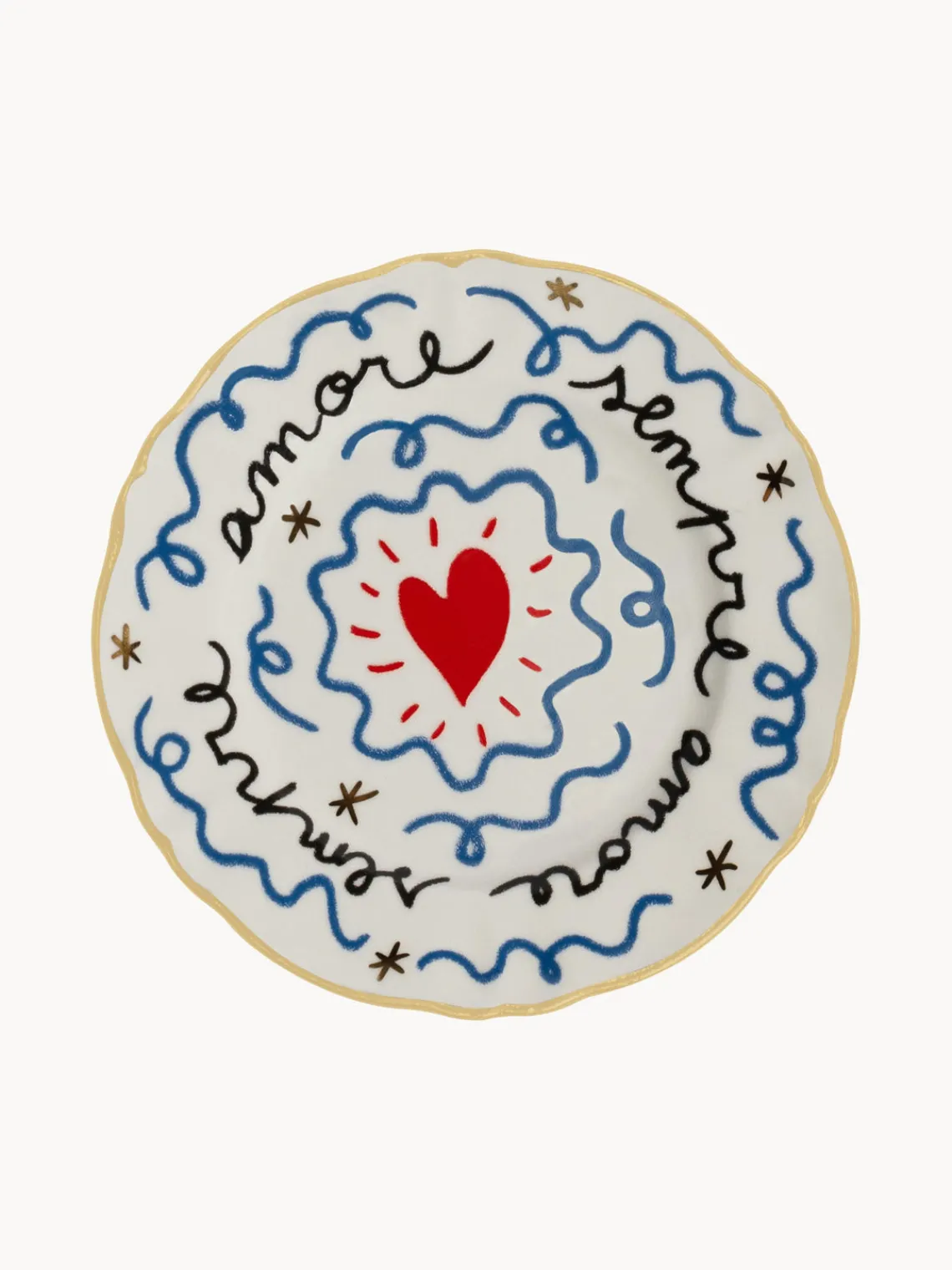 Best Plato postre artesanal de porcelana Heart Platos De Postre|Vajillas Completas