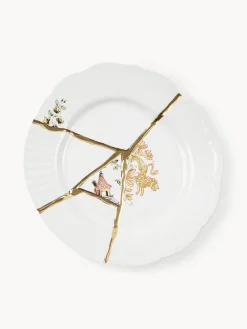 Platos De Postre|Vajillas Completas>SELETTI Plato postre de porcelana Kintsugi Blanco Off White brillante