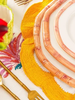 New Plato postre pintado a mano Bamboo Platos De Postre|Vajillas Completas