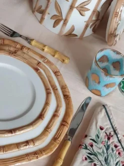 Discount Plato postre pintado a mano Bamboo Platos De Postre|Vajillas Completas