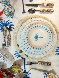 Online Plato postre pintado a mano The Palms Platos De Postre|Vajillas Completas