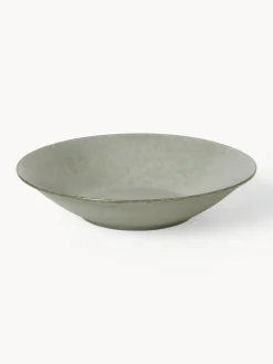 Platos Hondos|Vajillas Completas>Broste Copenhagen Platos hondos artesanales Nordic Marsh, 4 uds. Verde salvia