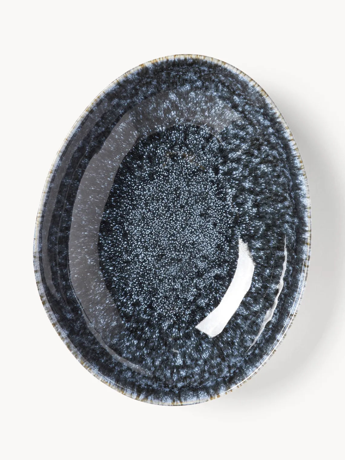 Platos Hondos|Vajillas Completas>Westwing Collection Platos hondos artesanales en forma orgánica Macey, 4 uds. Tonos grises azulados brillantes