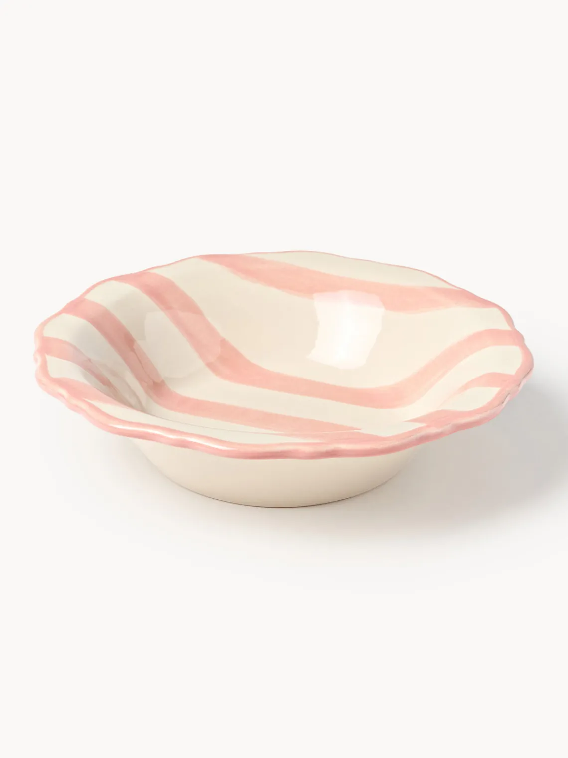 Boles Y Tazones|Vajillas Completas>Westwing Collection Platos hondos artesanales Donald, 4 uds. Blanco Off White, melocotón