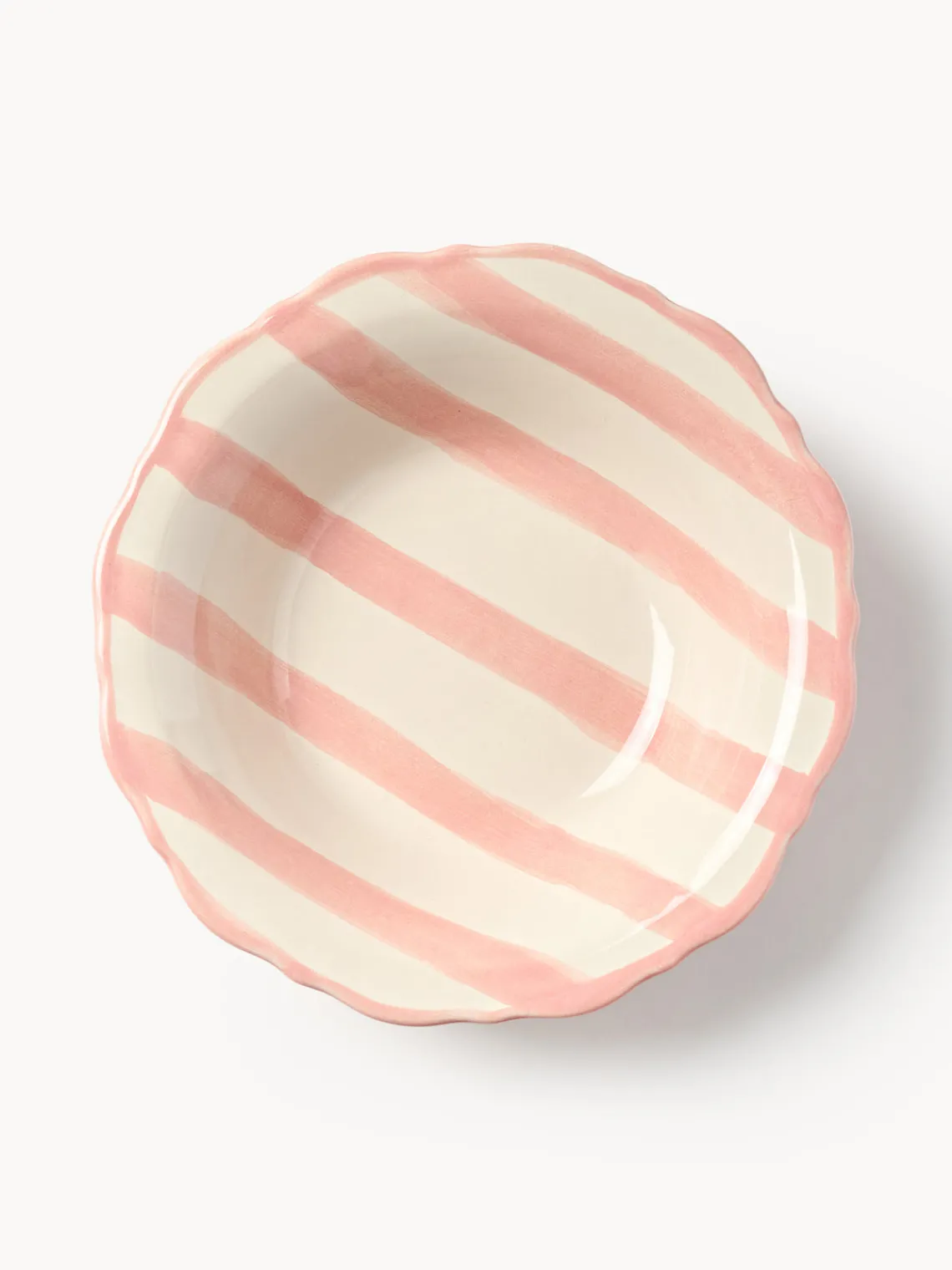 Boles Y Tazones|Vajillas Completas>Westwing Collection Platos hondos artesanales Donald, 4 uds. Blanco Off White, melocotón