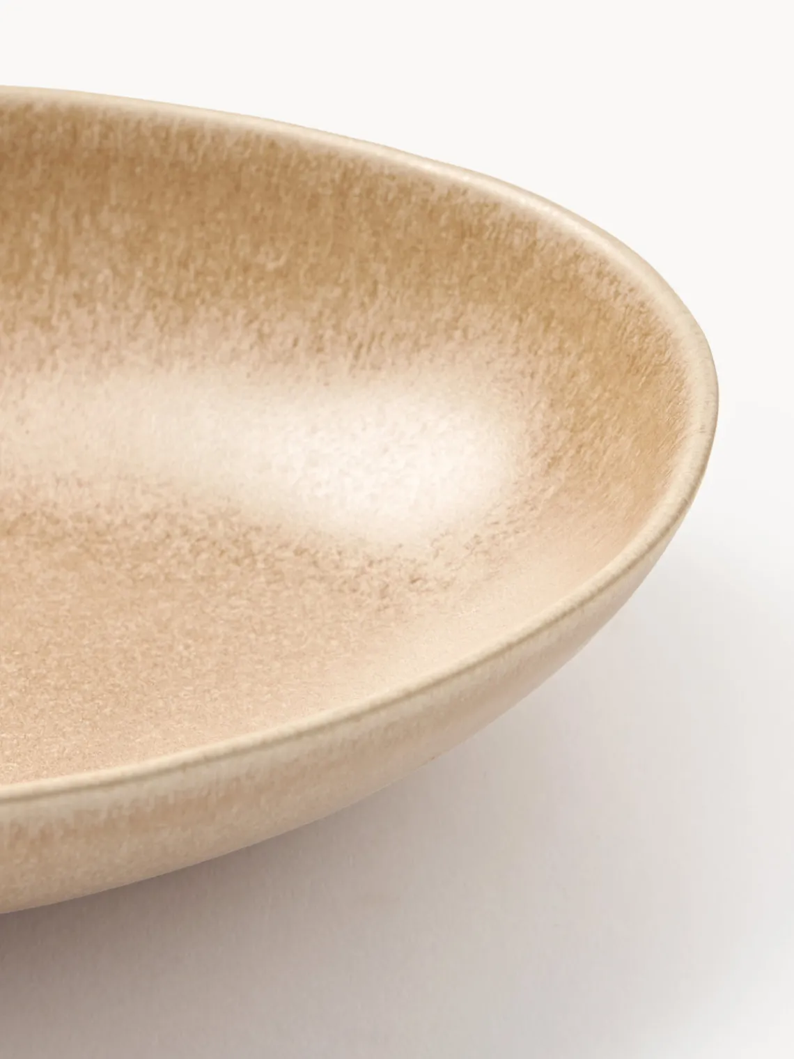 Platos Hondos|Vajillas Completas>Westwing Collection Platos hondos artesanales de forma orgánica Macey, 4 uds. Marrón claro mate