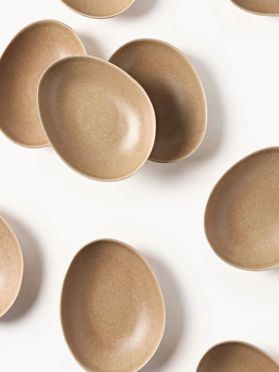 Platos Hondos|Vajillas Completas>Westwing Collection Platos hondos artesanales de forma orgánica Macey, 4 uds. Marrón claro mate