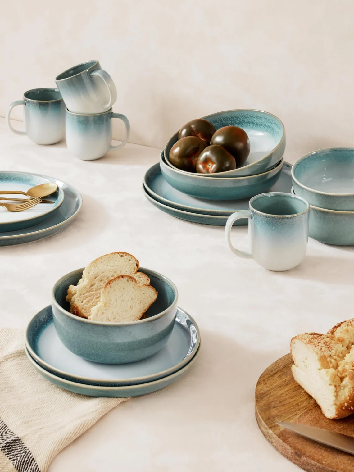 Sale Platos hondos con esmalte reactivo Havana, 4 uds. Platos Hondos|Vajillas Completas