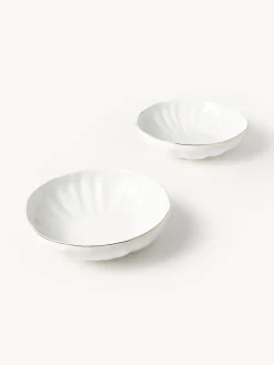 Sale Platos hondos de porcelana con relieves Sali, 2 uds. Platos Hondos|Menaje De Mesa