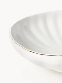 Sale Platos hondos de porcelana con relieves Sali, 2 uds. Platos Hondos|Menaje De Mesa