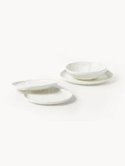 Sale Platos hondos de porcelana con relieves Sali, 2 uds. Platos Hondos|Menaje De Mesa