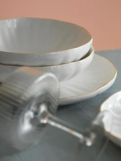 Sale Platos hondos de porcelana con relieves Sali, 2 uds. Platos Hondos|Menaje De Mesa