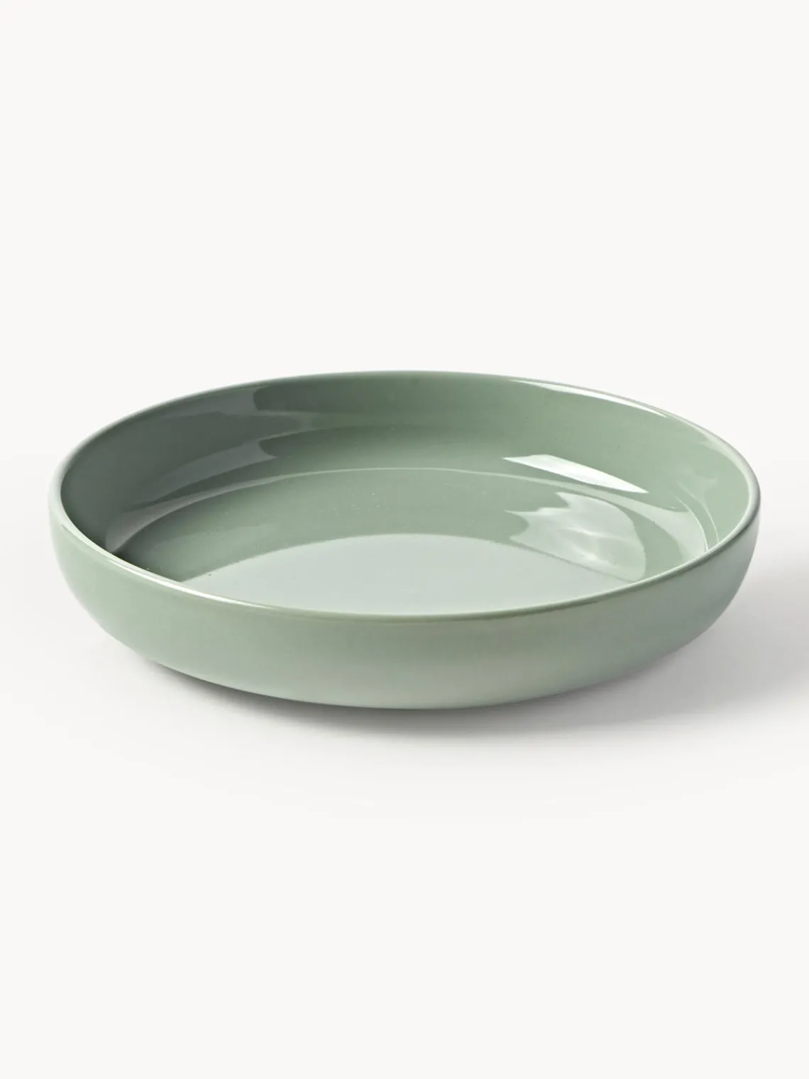 Platos Hondos|Vajillas Completas>Westwing Collection Platos hondos de porcelana Nessa, 4 uds. Verde salvia brillante