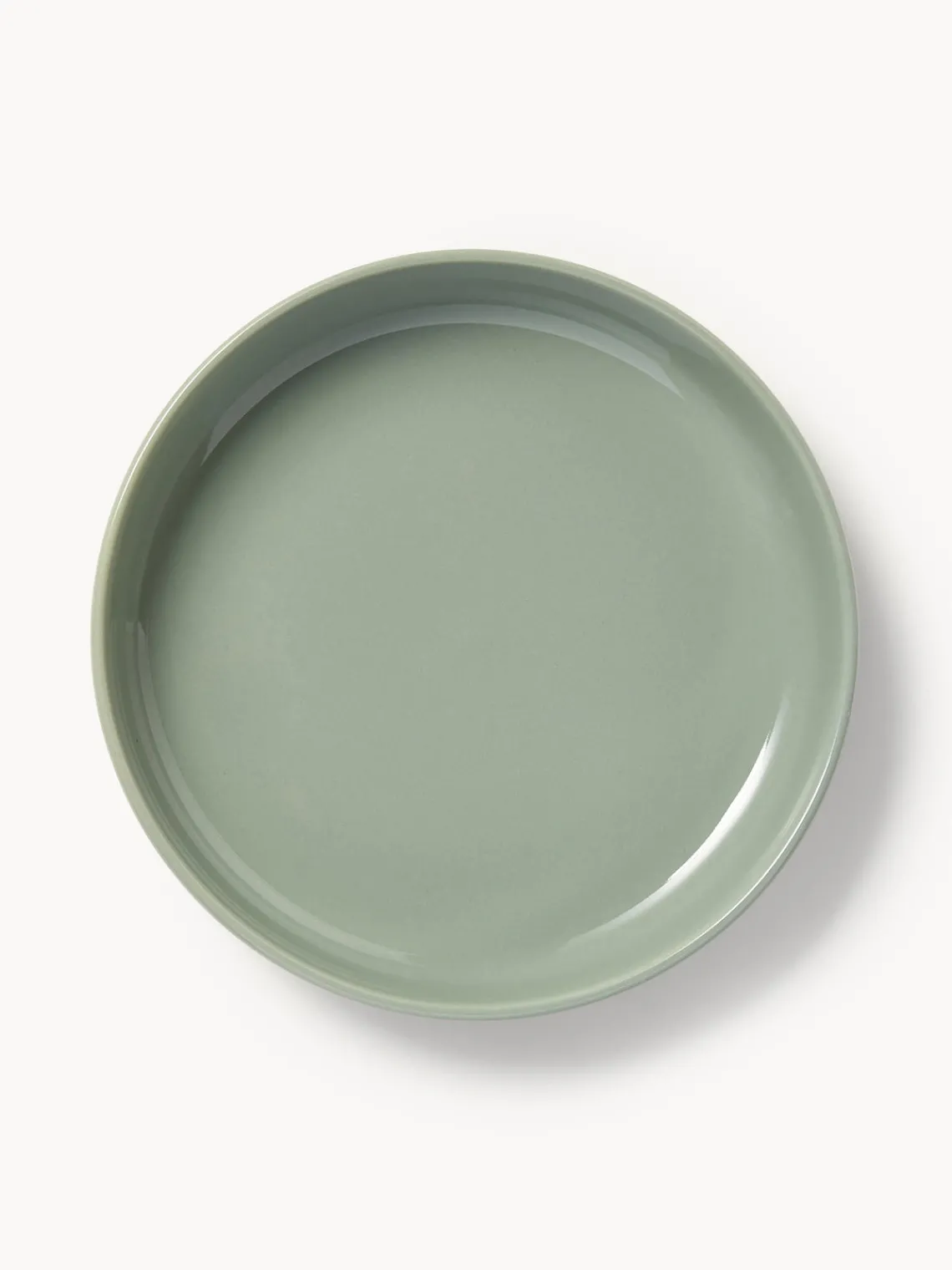 Platos Hondos|Vajillas Completas>Westwing Collection Platos hondos de porcelana Nessa, 4 uds. Verde salvia brillante