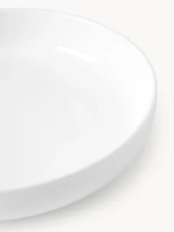 Platos Hondos|Vajillas Completas></noscript>Westwing Collection Platos hondos de porcelana Nessa, 4 uds. Blanco Off White brillante